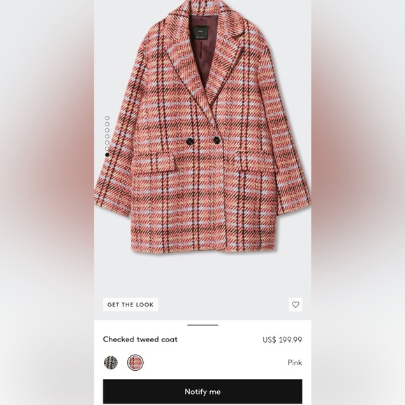 Mango Checked Tweed Coat - NWT - Sold out on Mango - Picture 2 of 5